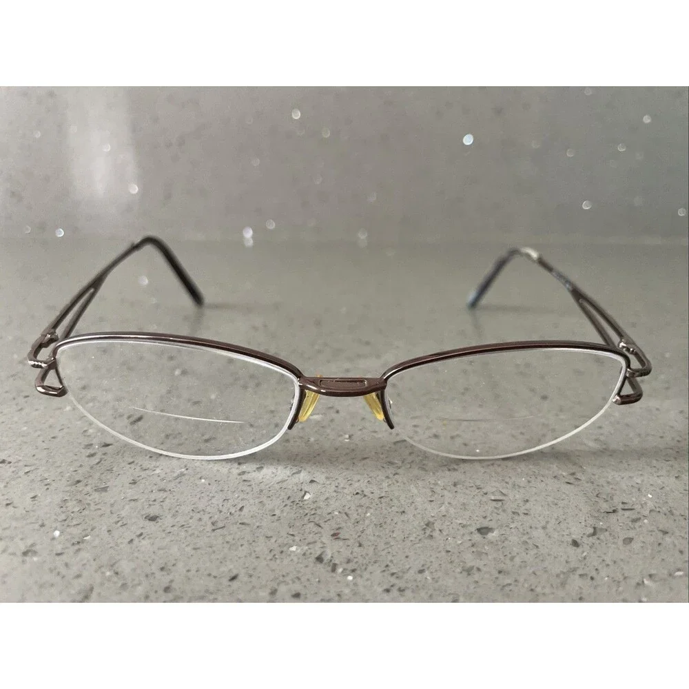 MDX Half-Rim Eyeglass FRAMES ONLY MDS 52-17-135 10 brown bronze titanium